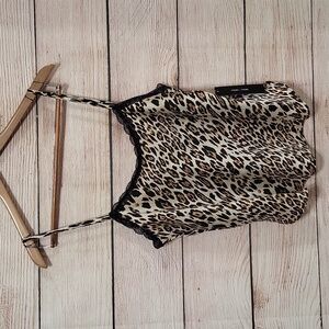 💟 NWT Moa Moa Women's Large Leopard Print Cami Lace Top